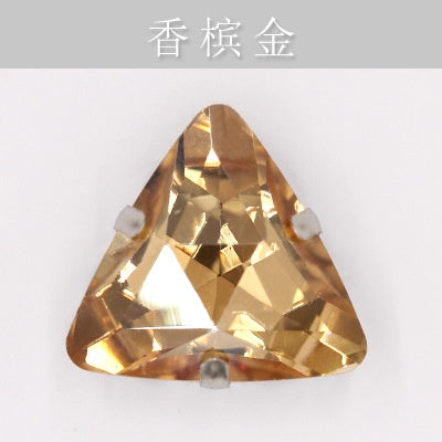 20pcs 18mm Triangle Hand Stitched Drill Glass Crystal Claw Drill Diy Wedding Dress Dress Shoe Size Accessories Material