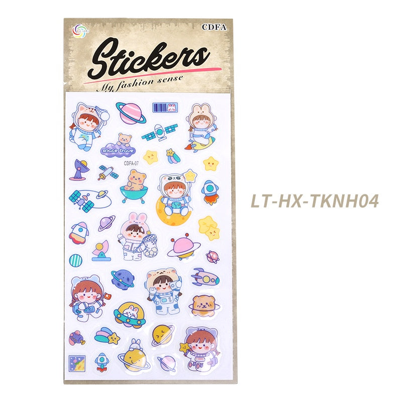 Girl Kid Astronaut Spaceship Sticker Makeup Party Temporary Sticker