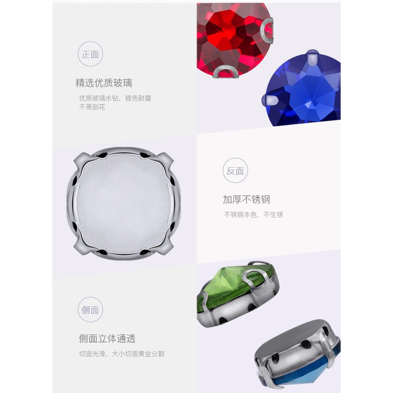 10mm Four-corner Gem Flower Claw Drill with Bottom Support Hand Stitched Drill Clothing Accessories Footwear Accessories