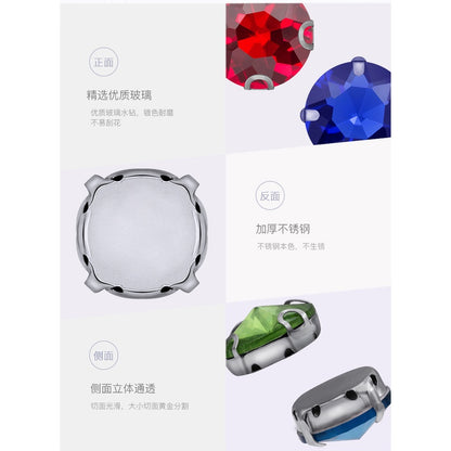 10mm Four-corner Gem Flower Claw Drill with Bottom Support Hand Stitched Drill Clothing Accessories Footwear Accessories