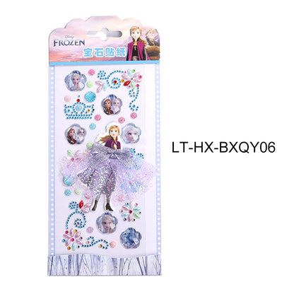 Princess Gauze Skirt Children's Gem Stick Crystal Ornament Stickers Cartoon Diamond Creative Stickers