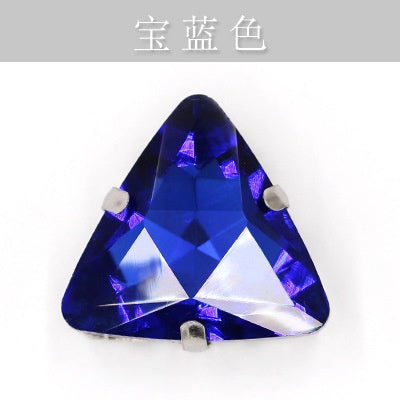 20pcs 18mm Triangle Hand Stitched Drill Glass Crystal Claw Drill Diy Wedding Dress Dress Shoe Size Accessories Material