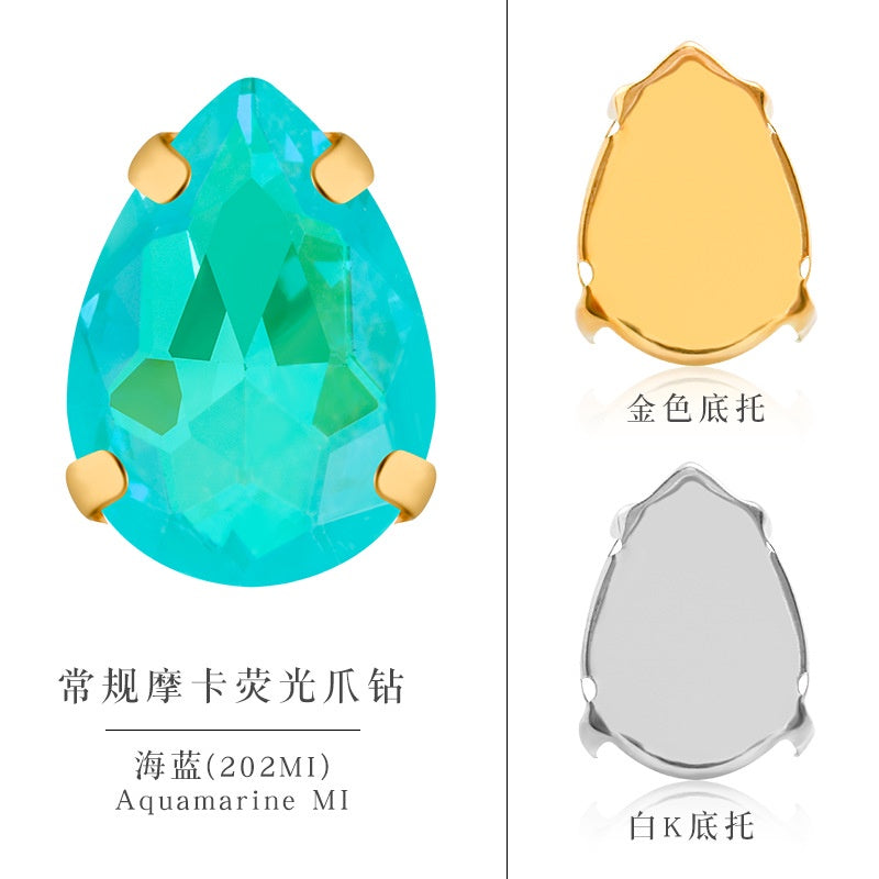 Water Drop Rhinestone Mocha Fluorescent Diy Jewelry Accessories Pointed Bottom Drill Nail Paste Drill Material Clothing Accessories