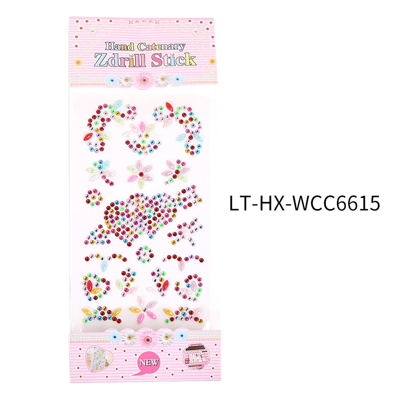Princess Gauze Skirt Stick Drill Children's Gem Crystal Decorative Stickers Cartoon Diamond Creative Stickers