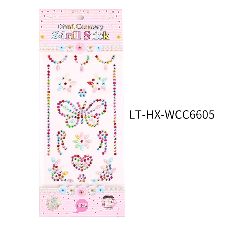 Princess Gauze Skirt Stick Drill Children's Gem Crystal Decorative Stickers Cartoon Diamond Creative Stickers