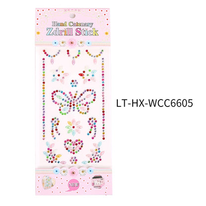 Princess Gauze Skirt Stick Drill Children's Gem Crystal Decorative Stickers Cartoon Diamond Creative Stickers