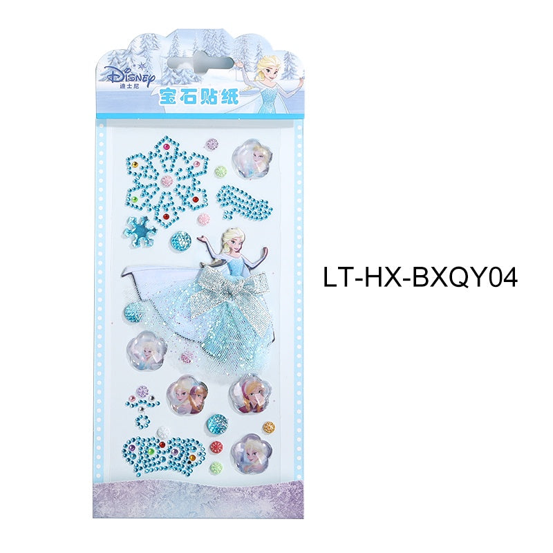 Princess Gauze Skirt Children's Gem Stick Crystal Ornament Stickers Cartoon Diamond Creative Stickers