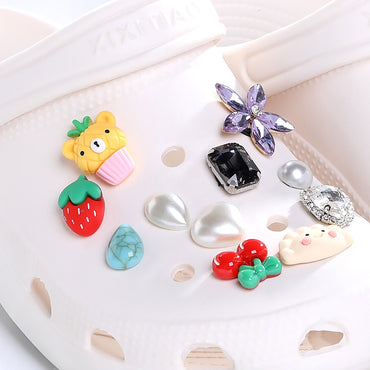 Suitable for Cross Cave Shoes Buckle Diy Pearl Accessories Garden Shoes Flower Removable I-beam Buckle Shoe Buckle Accessories