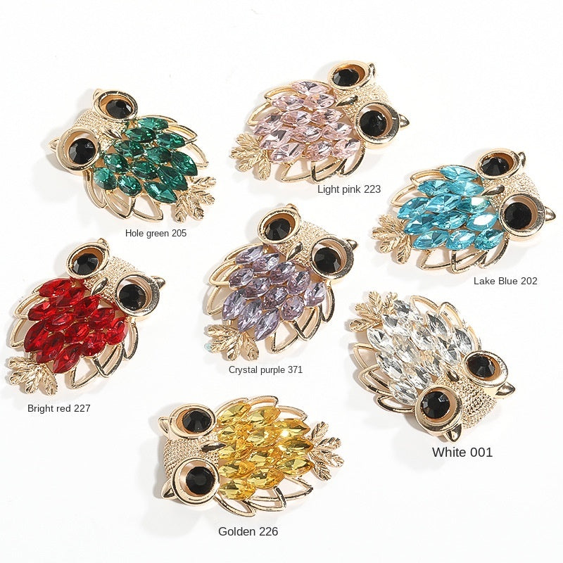Rhinestone Owl Alloy Accessories Mobile phone case sticker Diy bag clothing alloy accessories