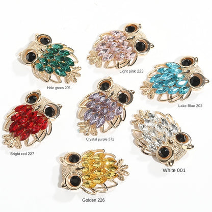 Rhinestone Owl Alloy Accessories Mobile phone case sticker Diy bag clothing alloy accessories