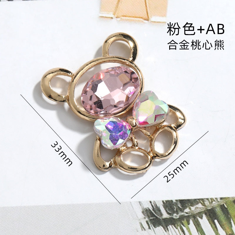 Cub's New New Color Crystal Violent Bear Zinc Alloy DIY Accessories Hair Accessories Mobile Phone Shell Jewelry