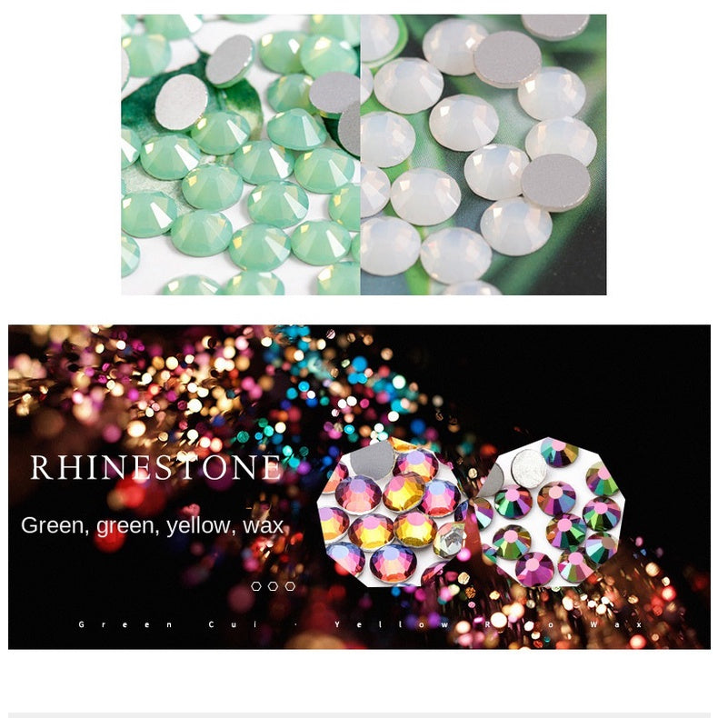 36 Colors SS5/1.8mm Flat Bottom Round Nail Drill DIY Phone Case Accessories Rhinestone Sticker Drill Violent Bear Accessories