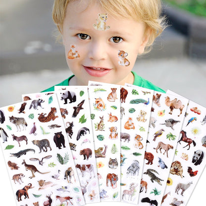 Cartoon Animal Tattoo Stickers Waterproof Fun Children's Stickers Tiger Panda Elk Cosmetics