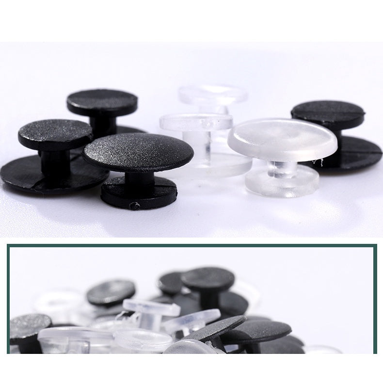 I-word Transparent Hole Sole Buckle Black 12mm Fixed Shoe Buckle Garden Shoes Plastic Shoe Buckle Alphabet Buckle Accessories Buckle