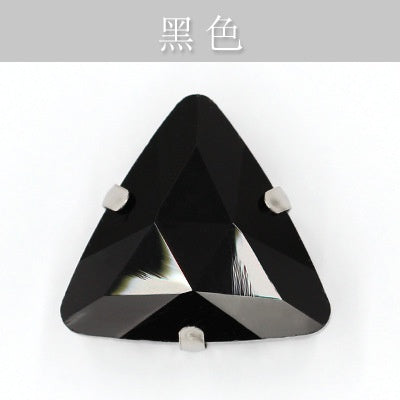 20pcs 18mm Triangle Hand Stitched Drill Glass Crystal Claw Drill Diy Wedding Dress Dress Shoe Size Accessories Material