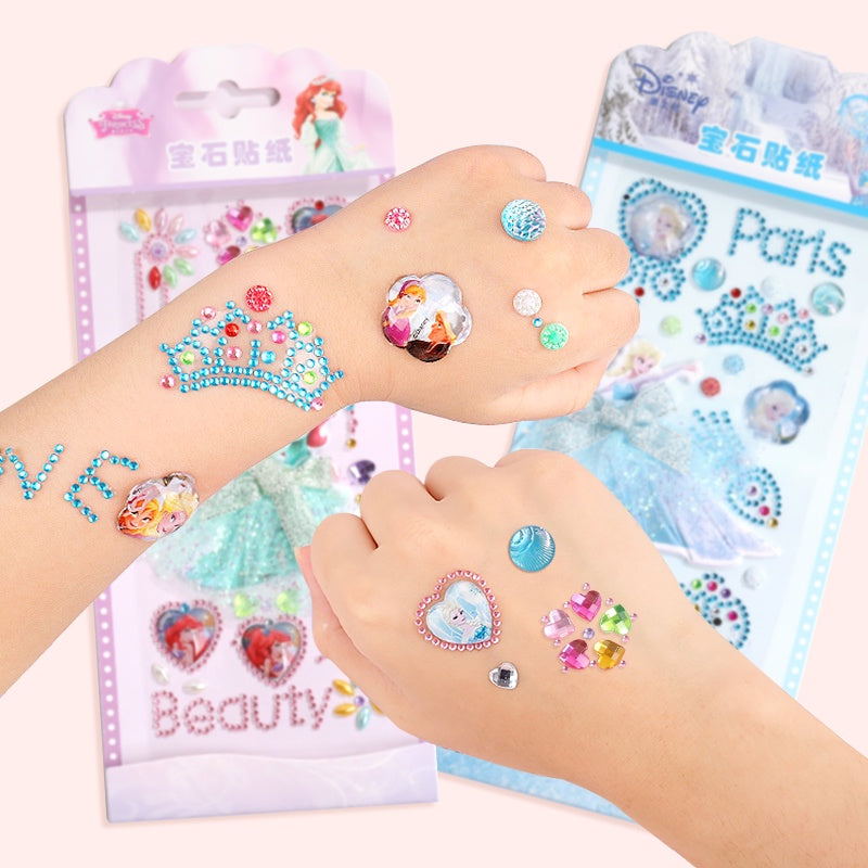 Princess Gauze Skirt Stick Drill Children's Gem Crystal Decorative Stickers Cartoon Diamond Creative Stickers