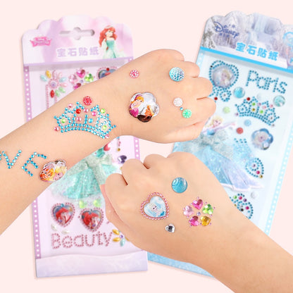 Princess Gauze Skirt Sticker Children's Gem Crystal Decorative Stickers Cartoon Diamond Creative Stickers