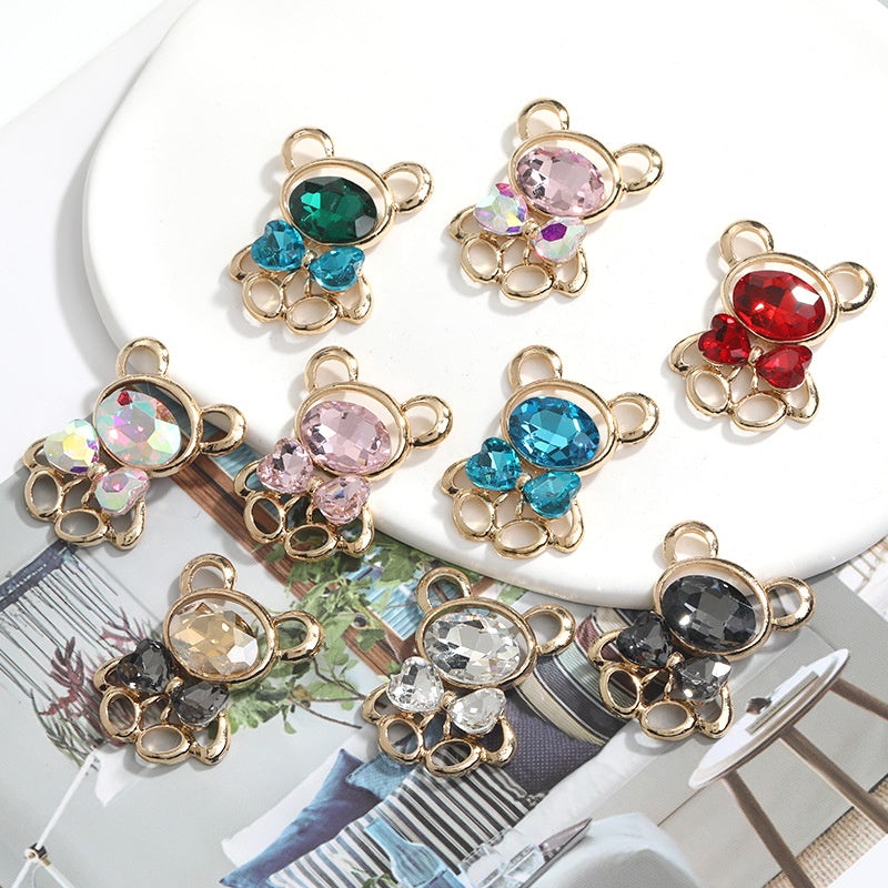 Cub's New New Color Crystal Violent Bear Zinc Alloy DIY Accessories Hair Accessories Mobile Phone Shell Jewelry