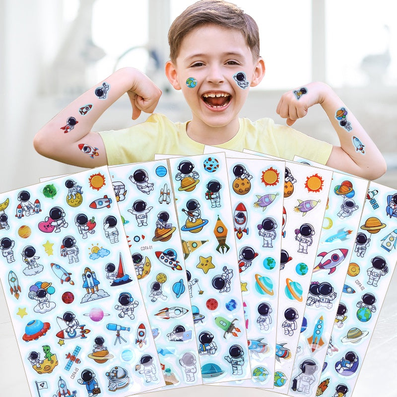 Children's Space Rocket Astronaut Series Children's Pvc Face Body Stickers