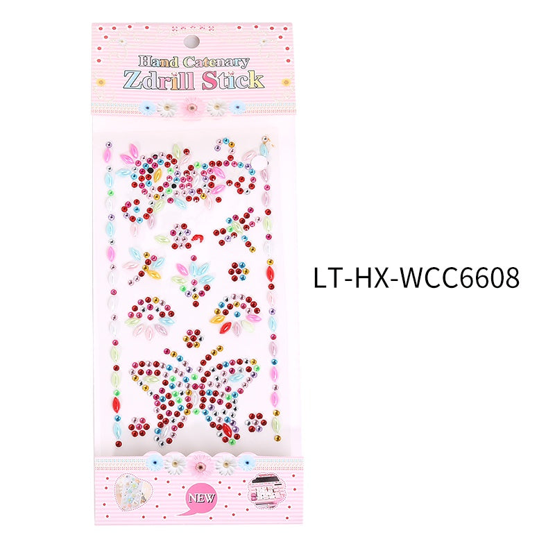 Princess Gauze Skirt Stick Drill Children's Gem Crystal Decorative Stickers Cartoon Diamond Creative Stickers