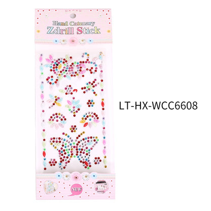 Princess Gauze Skirt Sticker Children's Gem Crystal Decorative Stickers Cartoon Diamond Creative Stickers