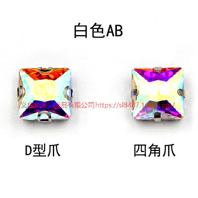 Square Shape Rhinestones With Claw Stone For Garment Shoes Bag Making