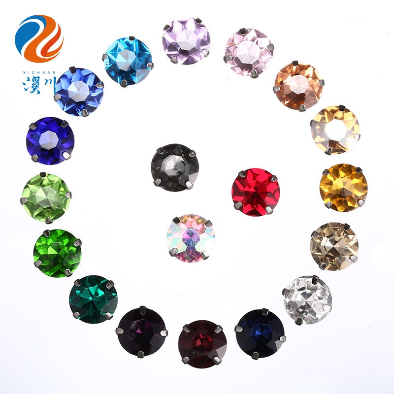10mm Four-corner Gem Flower Claw Drill with Bottom Support Hand Stitched Drill Clothing Accessories Footwear Accessories