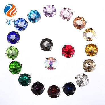 18mm Four-corner Gem Flower Claw Rhinestone with Bottom Support Hand Stitched Clothing Accessories