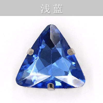 20pcs 18mm Triangle Hand Stitched Drill Glass Crystal Claw Drill Diy Wedding Dress Dress Shoe Size Accessories Material