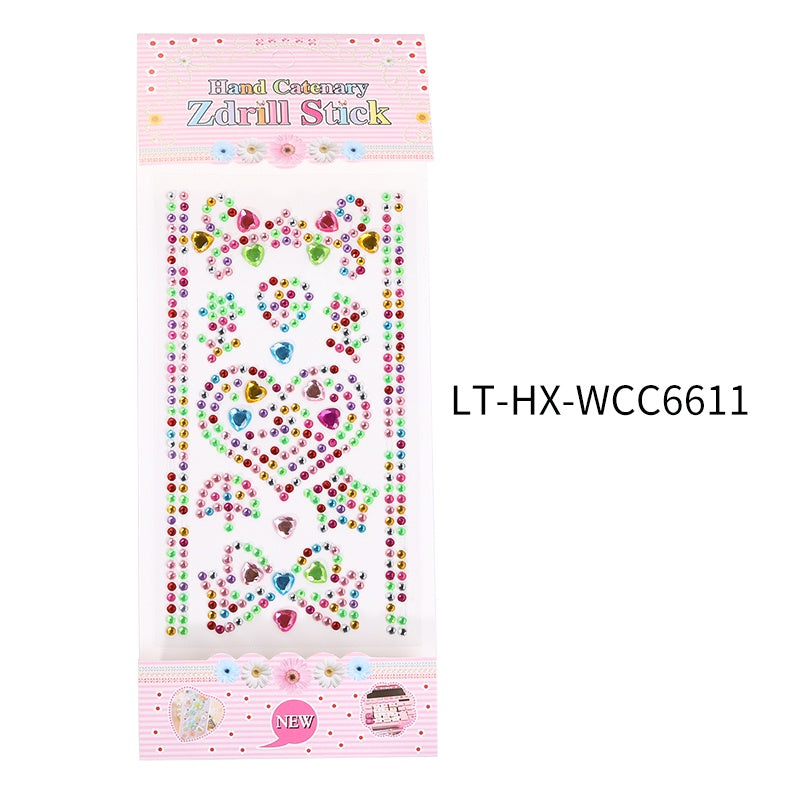 Princess Gauze Skirt Stick Drill Children's Gem Crystal Decorative Stickers Cartoon Diamond Creative Stickers