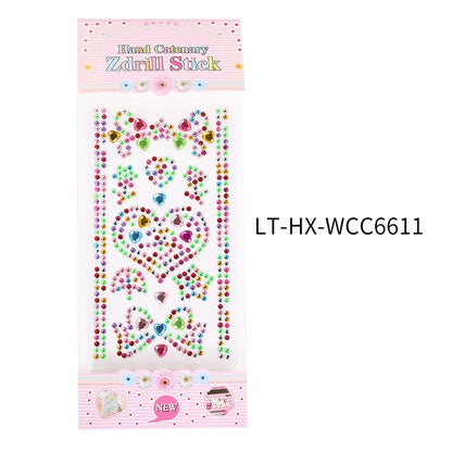Princess Gauze Skirt Stick Drill Children's Gem Crystal Decorative Stickers Cartoon Diamond Creative Stickers