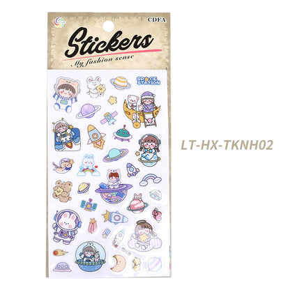 Girl Kid Astronaut Spaceship Sticker Makeup Party Temporary Sticker