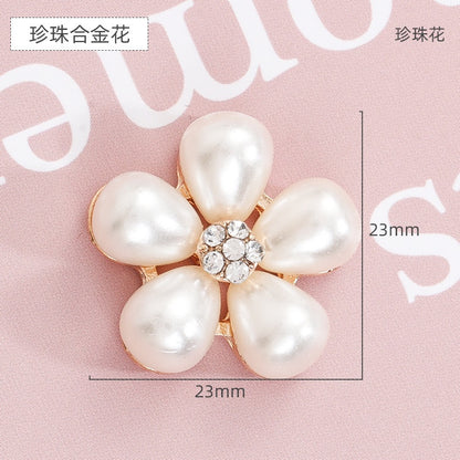Hole Shoes Accessories Diy Pearl Flowers Crystal White Diamond Shoes Buckle Decorative Buckle Accessories Hole Shoes Cross Chain Garden Shoes of Shoes Flower