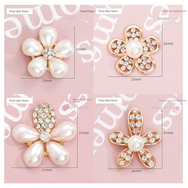 Hole Shoes Accessories Diy Pearl Flowers Crystal White Diamond Shoes Buckle Decorative Buckle Accessories Hole Shoes Cross Chain Garden Shoes of Shoes Flower