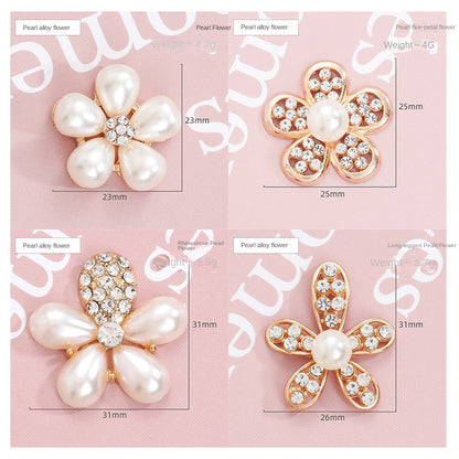 Hole Shoes Accessories Diy Pearl Flowers Crystal White Diamond Shoes Buckle Decorative Buckle Accessories Hole Shoes Cross Chain Garden Shoes of Shoes Flower