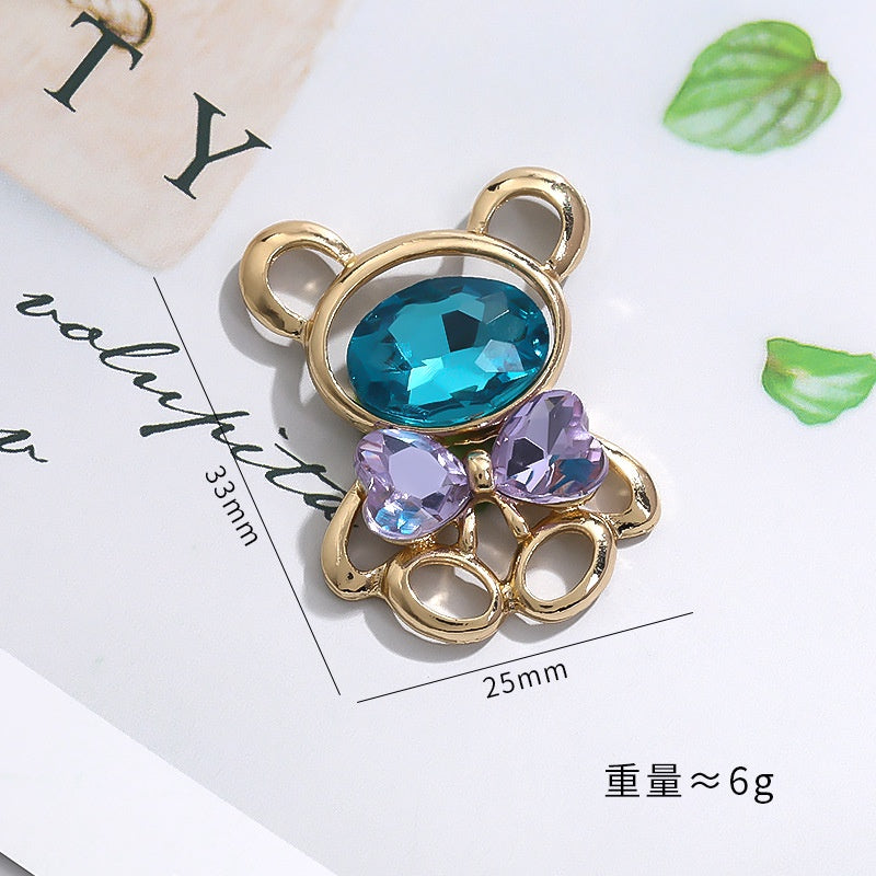 Cub's New New Color Crystal Violent Bear Zinc Alloy DIY Accessories Hair Accessories Mobile Phone Shell Jewelry