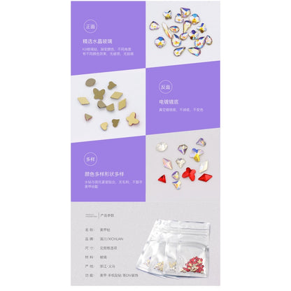 10pcs Red AB Color Flat Nail Rhinestone Nail Drill Diy Nail Stick Drill Nail Flat Shaped Drill Nail Decoration