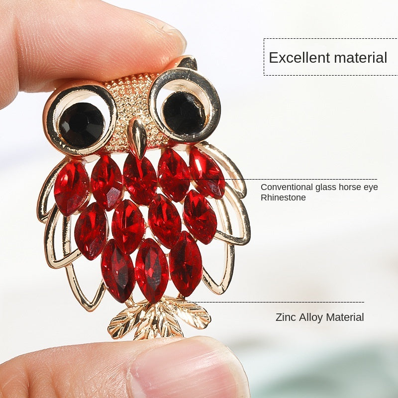 Rhinestone Owl Alloy Accessories Mobile phone case sticker Diy bag clothing alloy accessories