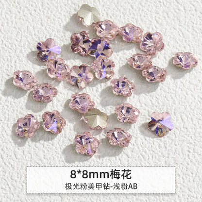 Korean Style Cute Design Tiny Crystal Nail Art Aurora Pink Color Diy Ornament Rhinestones