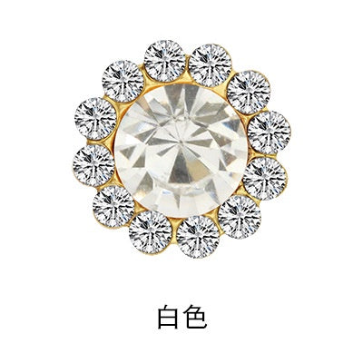 10pcs Round Rhine-water Sunflower Hand Stitched Drill Stained Glass Drill Buckle Diy Hand Stitched Hair Accessories Shoes Clothing Case and Bag Accessories