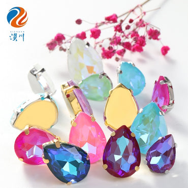 Water Drop Rhinestone Mocha Fluorescent Diy Jewelry Accessories Pointed Bottom Drill Nail Paste Drill Material Clothing Accessories