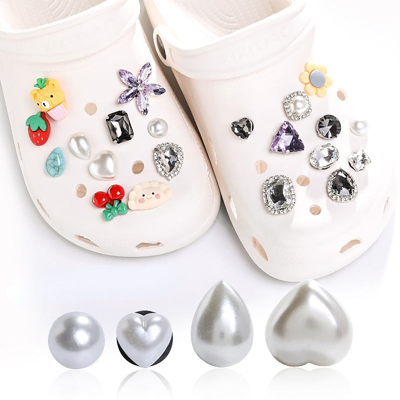 Suitable for Cross Cave Shoes Buckle Diy Pearl Accessories Garden Shoes Flower Removable I-beam Buckle Shoe Buckle Accessories