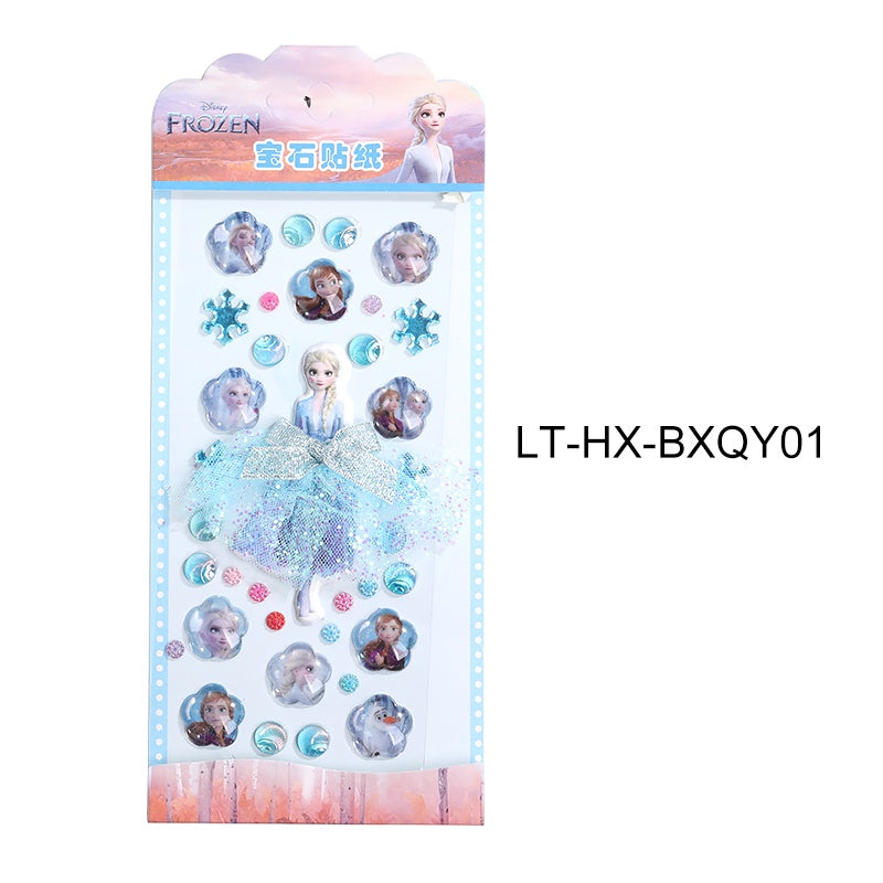 Princess Gauze Skirt Stick Drill Children's Gem Crystal Decorative Stickers Cartoon Diamond Creative Stickers