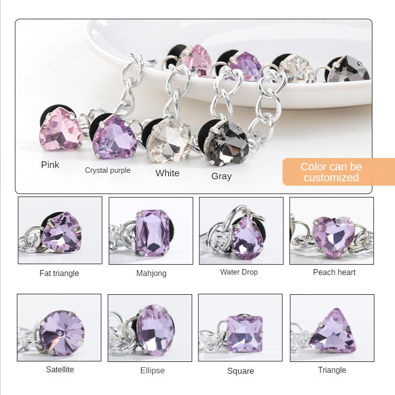 Crocs Chain Diy Accessories Stainless Steel Four Corner Claw Drill Chain Style Garden Shoes Shoe Buckle Decorative Buckle Accessories