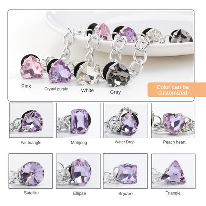 Crocs Chain Diy Accessories Stainless Steel Four Corner Claw Drill Chain Style Garden Shoes Shoe Buckle Decorative Buckle Accessories