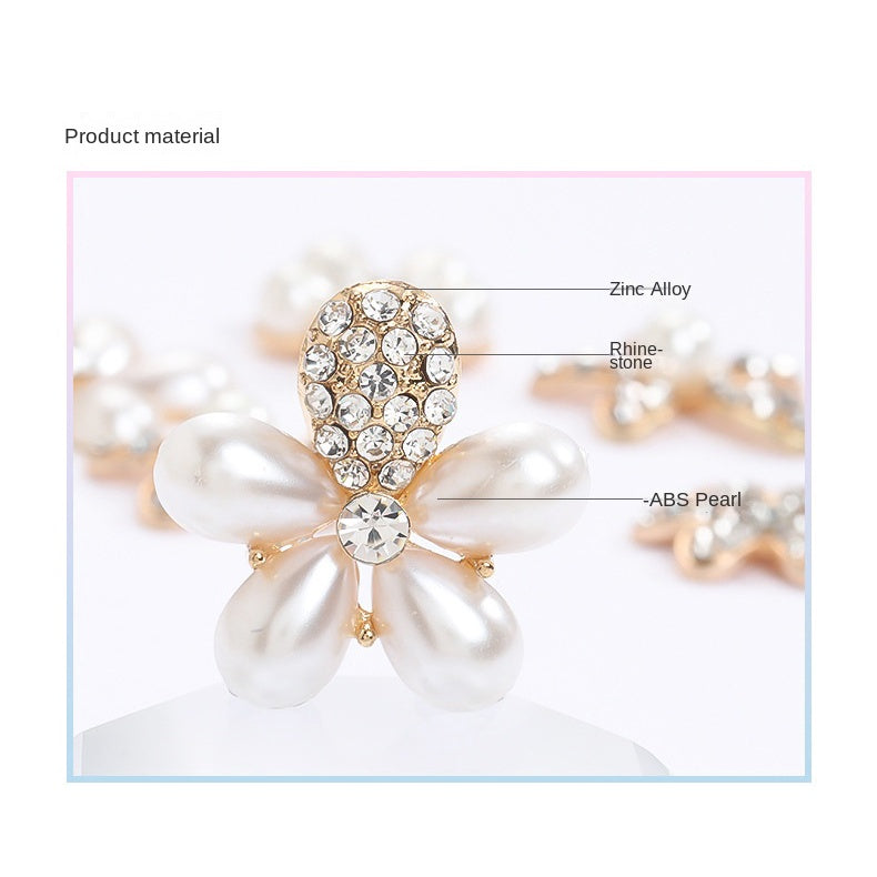 Hole Shoes Accessories Diy Pearl Flowers Crystal White Diamond Shoes Buckle Decorative Buckle Accessories Hole Shoes Cross Chain Garden Shoes of Shoes Flower