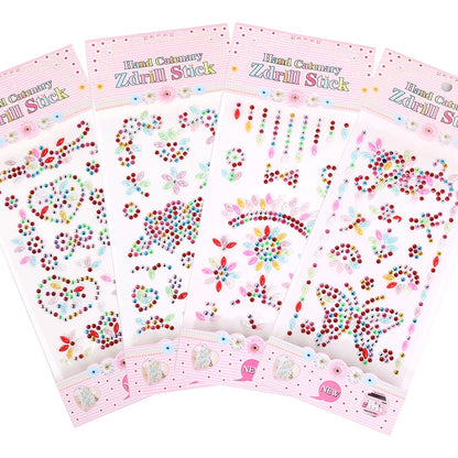 Rhinestone Stickers Children's Cartoon Flower Three-dimensional Stickers Rhinestone Stickers Love Butterfly Rhinestone Stickers Holiday Handmade Creative DIY Decoration