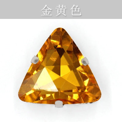 20pcs 18mm Triangle Hand Stitched Drill Glass Crystal Claw Drill Diy Wedding Dress Dress Shoe Size Accessories Material