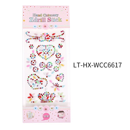 Princess Gauze Skirt Stick Drill Children's Gem Crystal Decorative Stickers Cartoon Diamond Creative Stickers