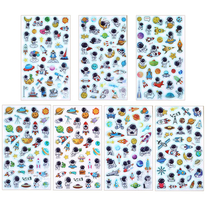 Children's Space Rocket Astronaut Series Children's Pvc Face Body Stickers